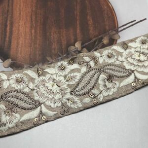 インド刺繍リボンモーブピンク50cmまとめ割有り1mハンドメイド