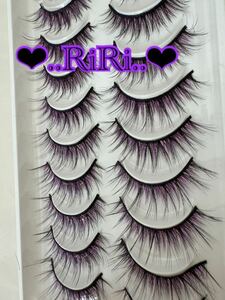  black purple rumix 3d mink color eyelashes extensions 10 pair pack ....