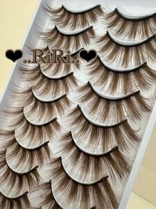  long bundle feeling Brown 3D mink eyelashes extensions 10 pair 