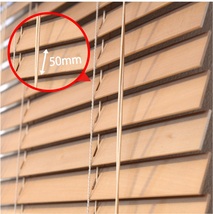 窓枠に合わせてサイズ加工が可能 高品質 木製 ウッド ブラインド オーダー可 スラット(羽根)幅50mm 幅191～200cm×高さ31～100cm_画像2