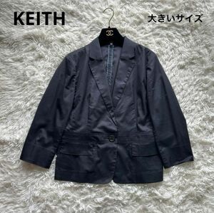 KEITH キース テーラードジャケット 42 ネイビー 大きいサイズ