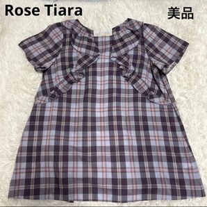 【美品】Rose Tiara ローズティアラ ブラウス 42 大きいサイズ