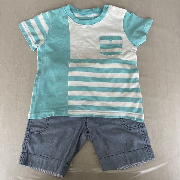 コムサ フォセット ボーダー Tシャツ & ハーフパンツ パンツ 90 夏服 上下セット COMME CA FOSSETTE