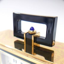 美品 希少 80s ヴィンテージ カルティエ must de Cartier Paris アールデコ 置時計 GOLD ゴールド アラーム 目覚まし時計 箱 保証書 取説付_画像4