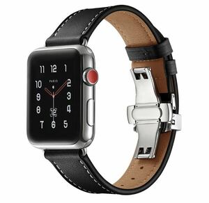 大谷翔平　応援サマーセール　Apple Watch 交換バンド レザー band おしゃれ ブラック　38\40\41mm用　400p現品限り