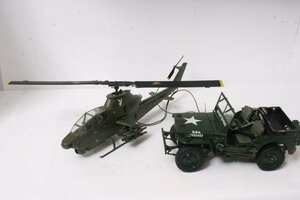 ★ジャンク品★1/48 AH-1コブラヘリコプター＆1/20 USジープ！