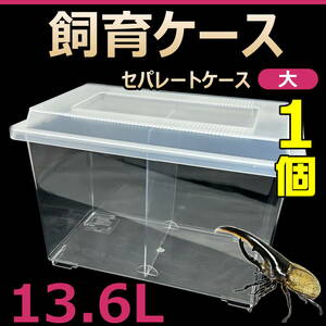 【RK】飼育ケース　セパレートケース　大　13.6L　新品　1個　カブトムシ・クワガタ 成虫飼育に最適　コバエ抑制