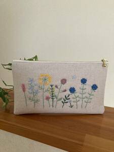  hand made hand embroidery pouch a