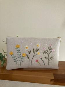  hand made hand embroidery pouch E