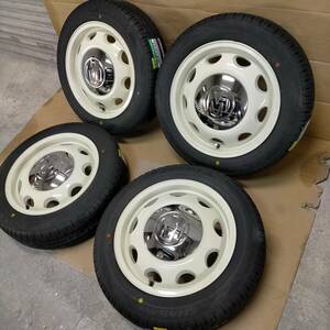 ■タイヤ新品■ ミケロッティ PCD100/110 ダンロップ 155/65R14 クリムソン ディーン