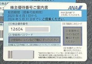 ★☆ANA 全日空 株主優待券【１枚 】2024.5.31まで搭乗分☆★