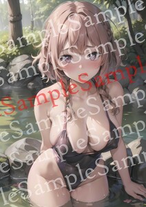 NO.50-11【全て一点物】 美女ポスター A4サイズ 高画質 光沢紙 美少女 同人 アート コスプレ グラビア セクシー 下着 美乳 美尻 イラスト