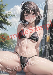 NO.37-15【全て一点物】 美女ポスター A4サイズ 高画質 光沢紙 美少女 同人 アート コスプレ グラビア セクシー 下着 美乳 美尻 イラスト