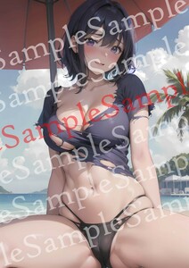 NO.55-17【全て一点物】 美女ポスター A4サイズ 高画質 光沢紙 美少女 同人 アート コスプレ グラビア セクシー 下着 美乳 美尻 イラスト