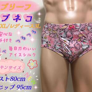 ◎パンティー◎ラブネコ◎170cm～◎3L◎大人用こどもパンツ◎アイスシルク◎つるスベ◎クロッチ付き◎前開き◎1枚◎ならぱんちゅはんばい◎