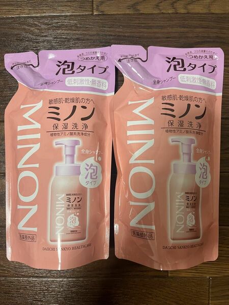 ミノン　全身シャンプー　泡タイプ　つめかえ用　400ml　2個