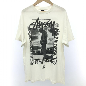 【中古】STUSSY × NEXUS7 × NAS 周年記念 チャプト Tシャツ　L　ホワイト　ステューシー[240066142905]