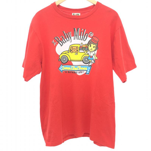 【中古】A BATHING APE　BABYILO　Ｔシャツ　L　赤　ア ベイジング エイプ[240066128787]