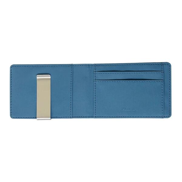 マネークリップ メンズ 財布 二つ折り　ブルー