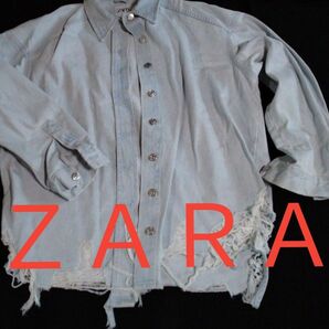 ＺＡＲＡ　デニムジャケット　ダメージデザイン