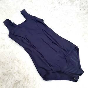  anonymity delivery * beautiful goods ni key woman lady's Junior One-piece swimsuit navy navy blue 130ki