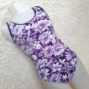  anonymity delivery * large size floral print soft tankini bikini swimsuit purple 13Lki