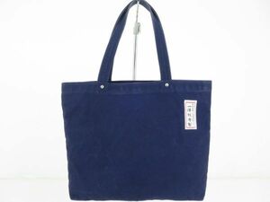  Ichizawa Hanpu made canvas tote bag shoulder .. stylish navy 