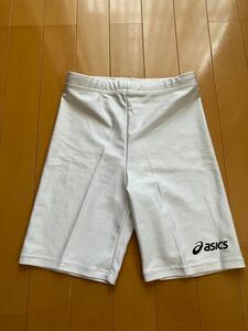 サッカー　マラソン　asics アシックス　スパッツ　インナー　アンダーパンツ　アンダースパッツ　白　M