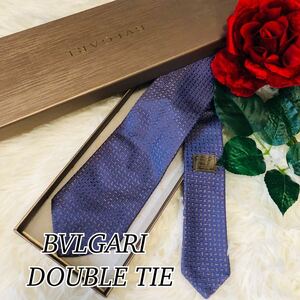 BVLGARI DOUBLE TIE BVLGARY двойной Thai мужской мужчина джентльмен галстук бренд галстук лиловый фиолетовый бизнес свадьба ..8cm