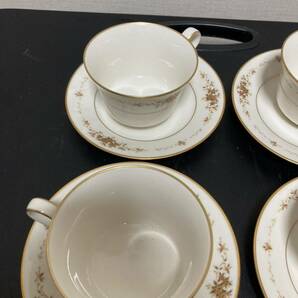 * Noritake ノリタケ/ Ivory China アイボリーチャイナ カップ＆ソーサー セット 金縁 金彩の画像4