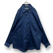 【r1】 GEOFFREY BEENE 90s サテン 長袖 ドレスシャツ メンズ L ブルー 青 ジェフェリービーン USA 輸入古着_画像1