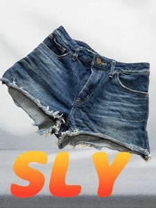 SLY サイズ1 ショート　パンツ　ダメージデニム デニム　ショートパンツ　ジーンズ 紺　ネイビー