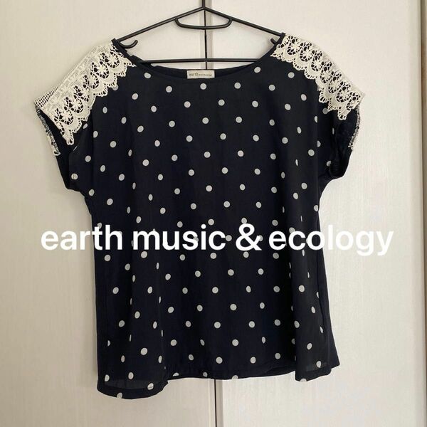 earth music＆ecology レディーストップス　半袖　ドット