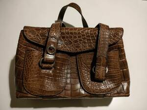 JRA Grace Club crocodile bag wani handbag shoulder tea color Brown made in Japan SUZUSEN \39.9 ten thousand jpy 