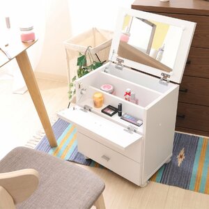  free shipping caster dresser dresser cabinet make-up desk drawer chest storage final product width 45cm depth 31cm height 53cm white new goods 