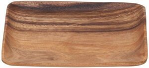 送料無料/6枚セット 天然木 木製 食器 アカシア材 長方形 ハンドメイド パン ブレッド テーブル プレート 幅20cm 奥行12.5cm 高さ2cm/新品