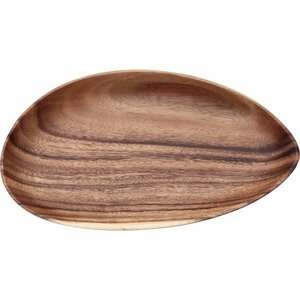 Art hand Auction Free shipping/Set of 6 natural wood tableware, acacia wood tray, dinner plate, natural wood, wooden tableware, handmade, width 30cm, depth 17cm, height 2.5cm/Brand new, plate, dish, Dinner Plates, Pasta plate, Single item