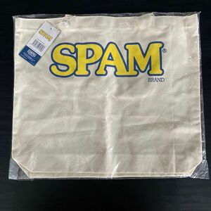 SPAM スパム トート バッグ LOGO コットン A4 ポケット 男女兼用 レディース 大きめ 通学 通勤 ショッピングバッグ