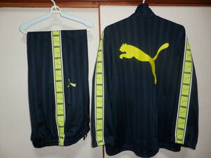 PUMA( Puma ) jersey top and bottom set L-O/L size navy / wild lime 