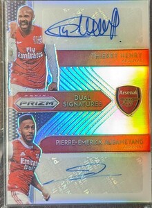 アーセナル アンリ オーバメヤン 直筆サインカード auto Autograph panini デュアルサイン Prizm Arsenal Legends dual Henry