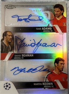 アーセナル シーマン アダムス キーオン 直筆サインカード 50枚限定 auto Autograph Topps triple Arsenal seaman adams keown