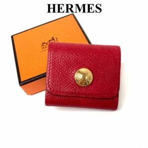 エルメス　HERMES ポストイット　付箋ケース　レッド　赤　レザー　ゴールドロゴ　文房具　メモ帳　おしゃれアイテム