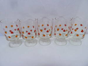 *⑤ Showa Retro . glass tableware pair attaching tumbler glass 5 customer set TOSHIKOate rear 