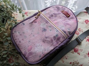  hand made bag * body bag *LIBERTY Liberty delustering laminate * il ma* purple 11 number canvas 
