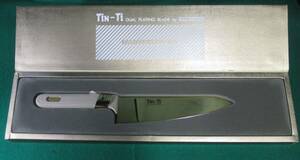 【未使用 希少】Tin-Ti DUAL PLATING BLADE EVER GOLD HIGH TOUCH 牛刀 万能 包丁/刃渡り 約16.5cm/全長 約28cm/貝印/刃物/料理/金色/根