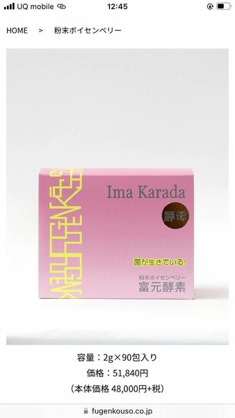 『新品』富元酵素　IMAKARADAボイセンベリー粉末酵素2g×30本