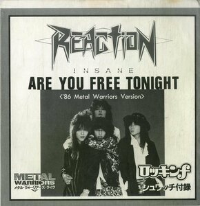 C00183039/ソノシート/REACTION (リアクション)「Are You Free Tonight 86 Metal Warriors Version (1986年・E-7790・へヴィメタル・スピ