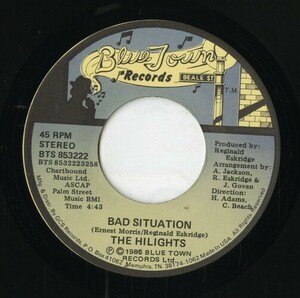 【7inch】試聴　HILIGHTS 　　(BLUE TOWN 853222) BAD SITUATION / MY WORLD