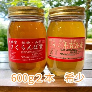 さくらんぼ蜜 りんご系百花蜜 　フルーティー生はちみつ　各600g計1200ｇ 