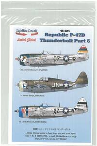 Lifelike Decalslai fly k decal 1/48 48-024 P-47D Thunderbolt Pt.6